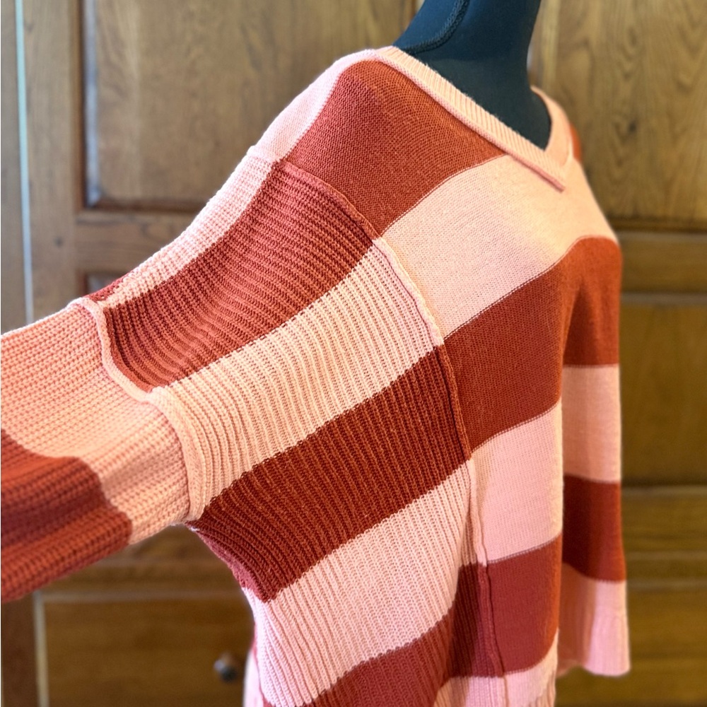 Pink Stripe Oversized Sweater